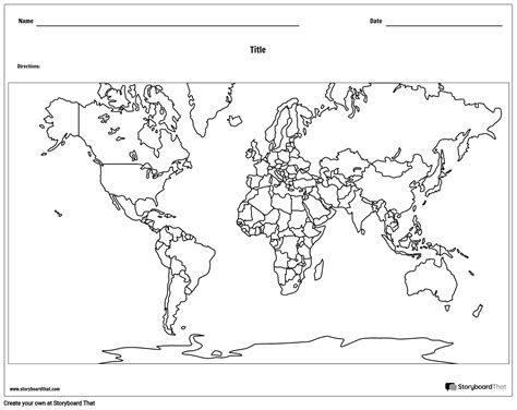 World Map Storyboard By Worksheet Templates