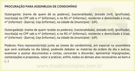 Topo 93 imagem modelo de procuração para assembleia de condominio br