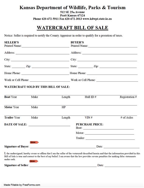 Free Free Boat Vessel Bill Of Sale Form Pdf Word Efor