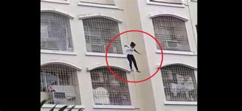 Girl Jumping From Building