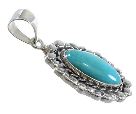 Turquoise And Genuine Sterling Silver Pendant Rx