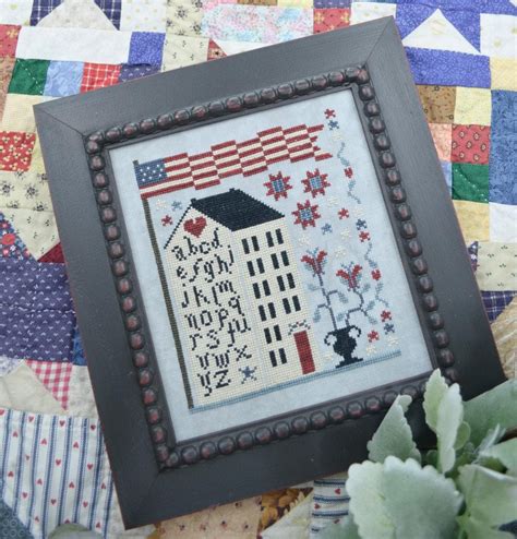 Counted Cross Stitch American Sampler House Americana Patriotic