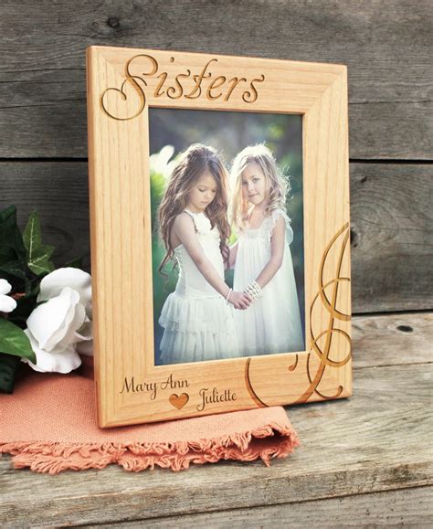 Personalized Sisters Picture Frame Wood Frame Birthday T