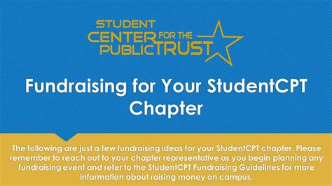 Fundraising Ideas Student Center For The Public Trust