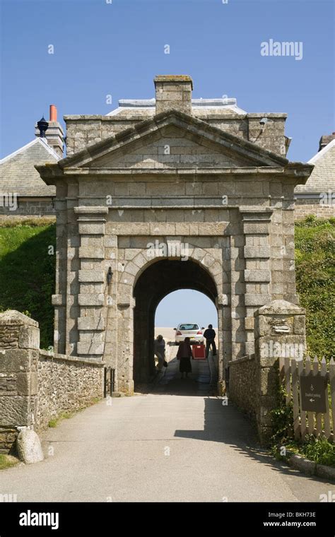 England Cornwall Falmouth Pendennis Castle Gate Stock Photo Alamy