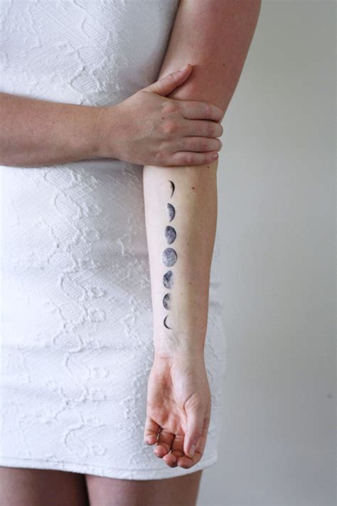 Moon Phase Temporary Tattoo Trendy Tattoos Cute Tattoos Simple