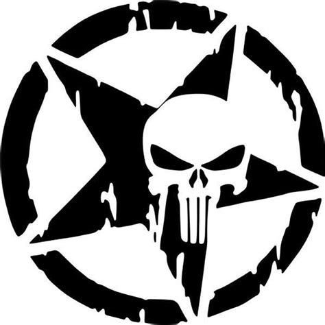 Punisher Skull Star Punisher Skull Decal Skull Decal Punisher Stickers