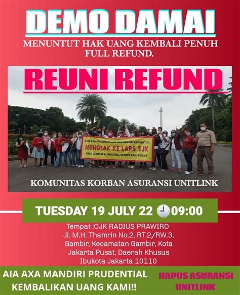 Undangan Aksi Damai Korban Asuransi AIA, AXA MAndiri, Prudential