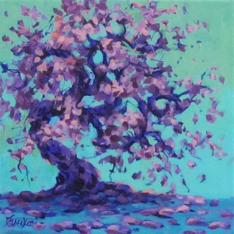 Purple Tree Painting Etsy