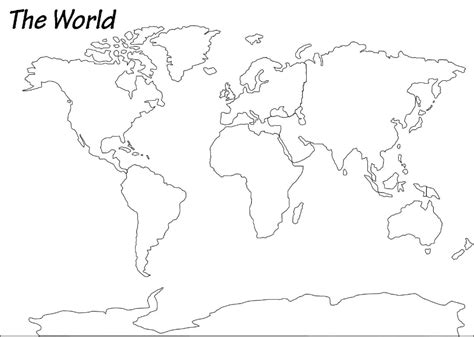 Outline Map Of World Blank World Map Whatsanswer World Map Sketch