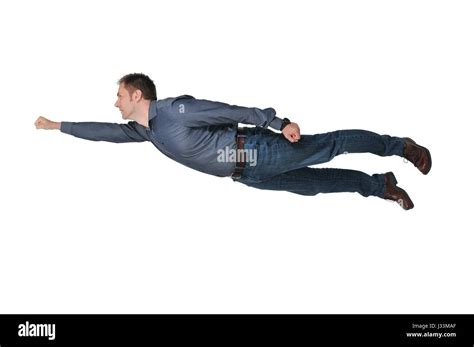 Flying Through Air Man Cut Out Stock Images Pictures Alamy