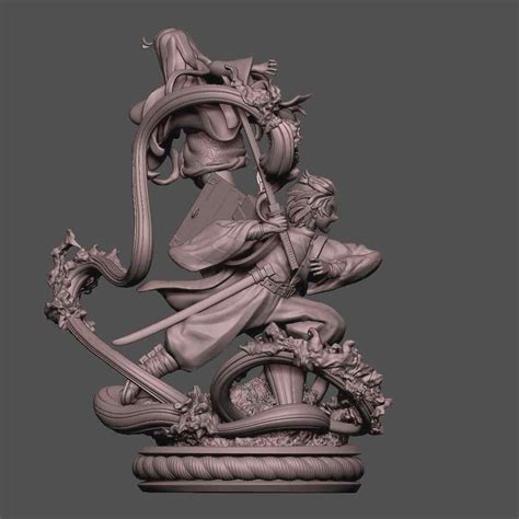 Demon Slayer Tanjiro And Nezuko Diorama Statue Stl Files For 3d