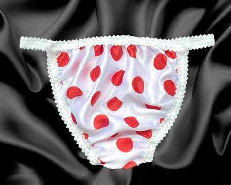 Satin Polka Dot Sissy Frilly Bikini Tanga Knickers Briefs Panties Sizes Ebay