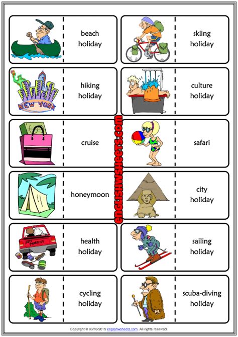 Type Of Holiday Worksheet