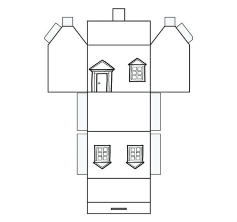 Foldable House Template Printable Paper Free Folding Gingerbread Fun