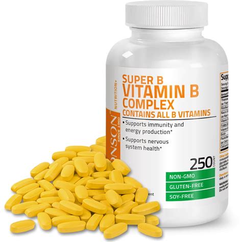 Bronson Vitamin B Complex Vitamin B1 B2 B3 B6 B9 Folic Acid B12