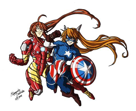 Kagurazaka Asuna Captain America Iron Man And Hasegawa Chisame Marvel And More Drawn By