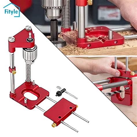 Adjustable Woodworking Drill Hole Jig With 10 Holes 3 12mm Punch