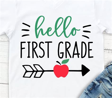 Hello First Grade Svg Back To School Svg Girl 1st Grade Boy 1st