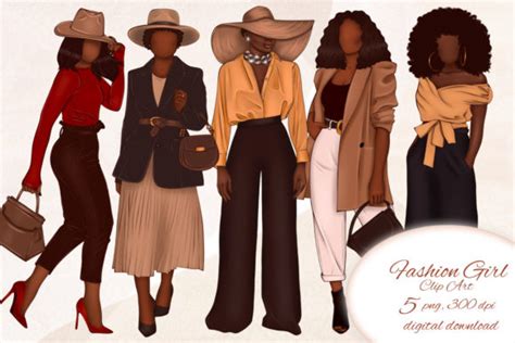 Black Girl Clipart Fashion Afro Woman Graphic By DigitalArtMary
