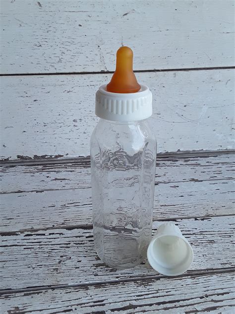 Evenflo Glass Baby Bottle 8 Oz With White Cap And Rubber Etsy Glass