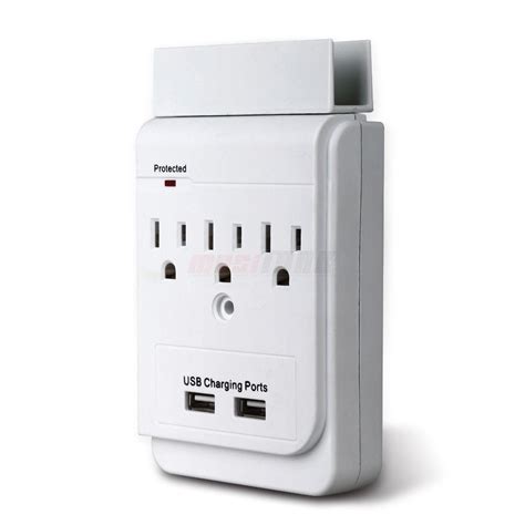 3 Electrical Outlet Wall Surge Protector Usb Plate Receptacle With