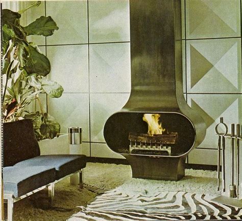 B22 Design High Tech Fireplace 1970s Retro Futuristic Interior