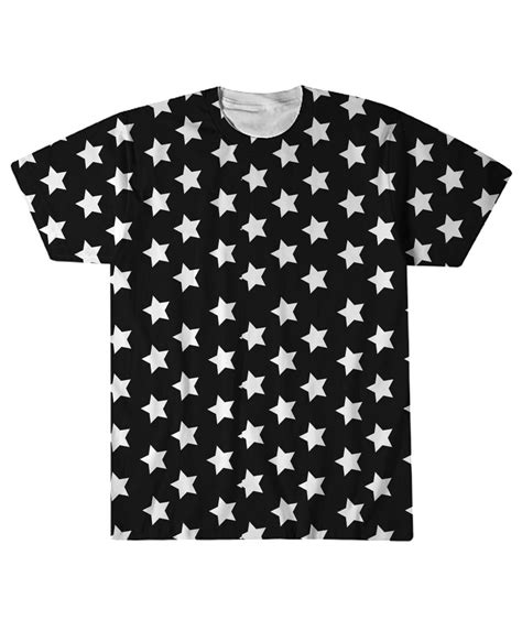Star Print Black Full Print T Shirt Print T Shirt Star Print High