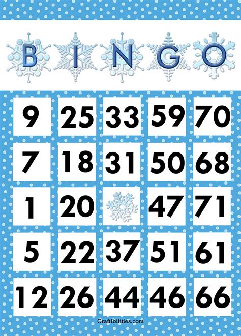Free Printable Winter Bingo Cards For Large Groups