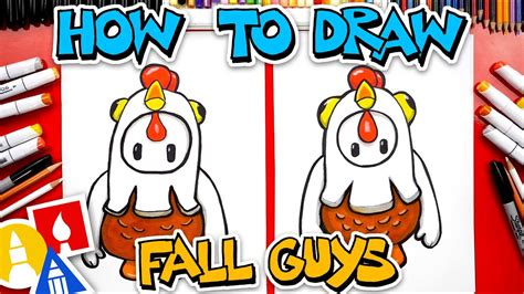 How To Draw Fall Guys Chicken Costume Youtube