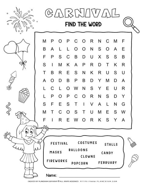 Best Printables For Carnival 2021 Planerium Word Sear