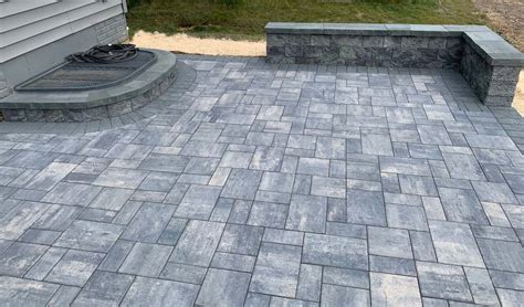 Paver Patio Stairs Sitting Walls In Odenton Maryland Three Little