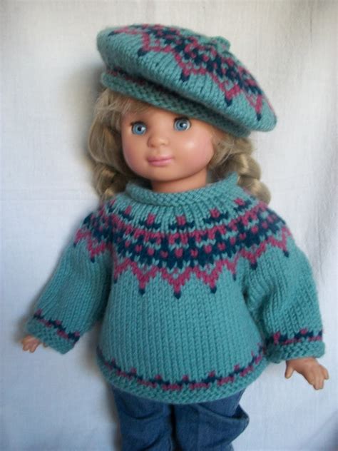18 Inch Doll Knitting Pattern Pdf Icelandic Sweater And Tam Etsy Uk