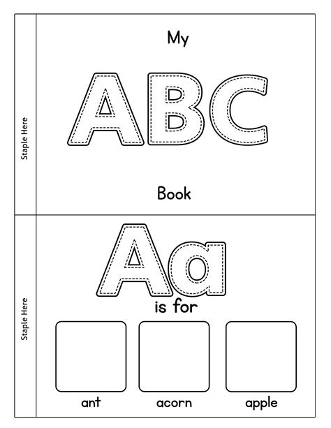 Printable Alphabet Book Cut Color And Paste