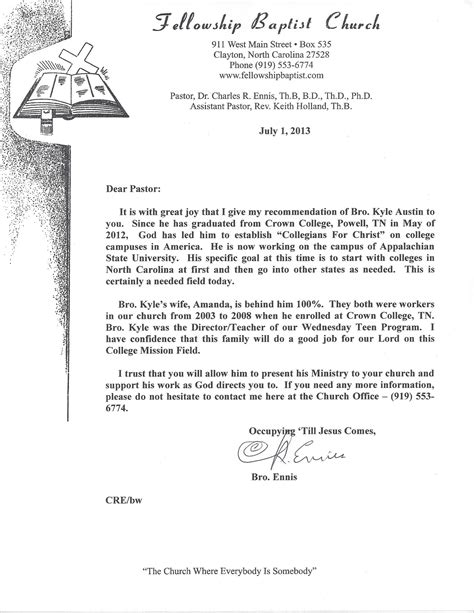 Recommendation Letter For Church Volunteer • Invitation Template Ideas