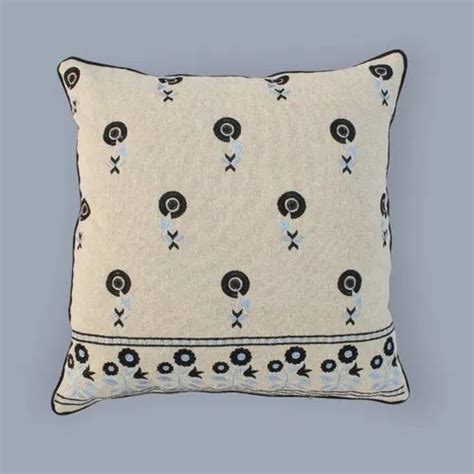 Floral New Embroidered Cotton Cushion Cover Size 16x16 Inch At Rs 280