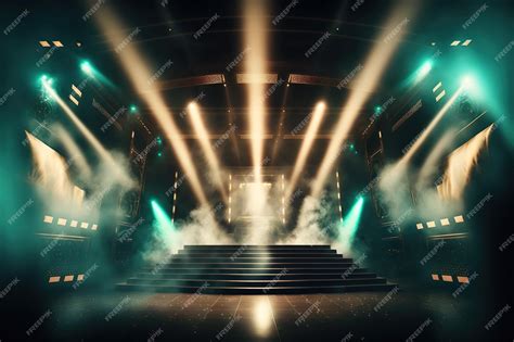 Premium Photo Empty Concert Stage With Lights And Smoke Capturing The
