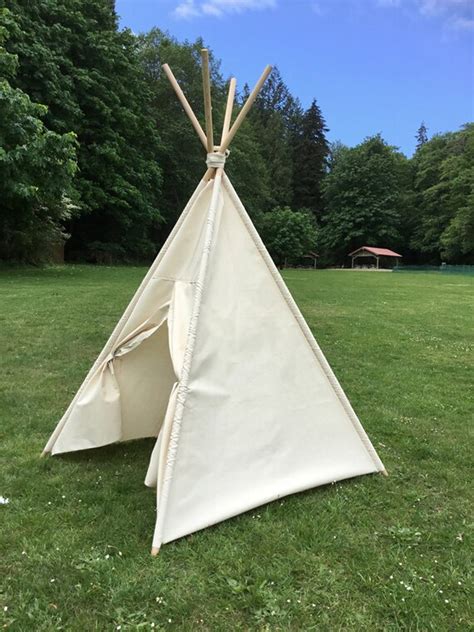 Custom Order Courtney Large Canvas Teepee With Bamboo Poles
