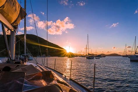 British Virgin Islands Sunset Yacht Week Bvi Vacation Couple
