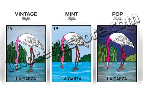 La Garza Loteria Card The Heron Lottery Art Print Poster Etsy