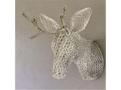 Chicken Wire Sculpture Stags Head Artison