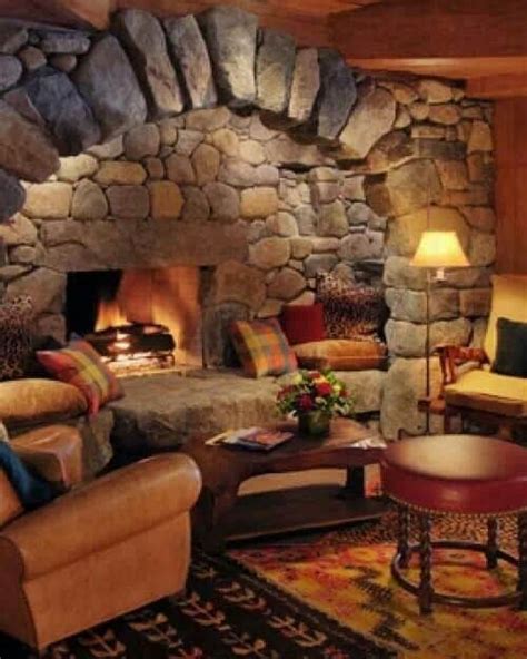 40 Rustic Country Cabin With A Stone Fireplace For A Romantic Get Away