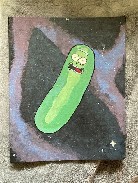 Pickle Rick Canvas Panel Painting Etsy