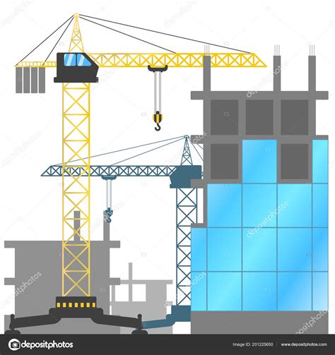 Construction Site With Tower Cranes And Buildings Under Construction