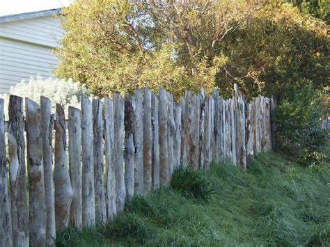 Rough Log Fence In Glaziers Bay Fence Design Garden Yard Ideas