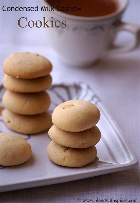Condensed Milk Cashew Cookies Recipe Easy Eggless Cookies Recipes