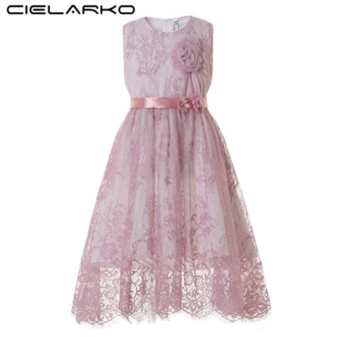 Cielarko Girls Lace Dress Flower Baby Party Dresses Formal Sleeveless