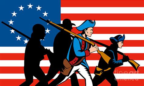 American Revolutionary Soldier Marching Digital Art By Aloysius Patrimonio