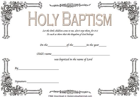 Baptism Certificate Template Word 9 Fresh Ideas Free