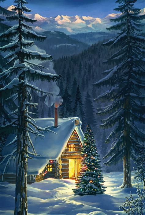 Christmas Landscape Winter Holidays Postcards Postallove